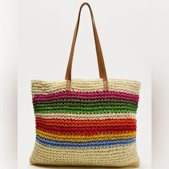 Colorful Striped Tote Bag - Picture 2 of 4